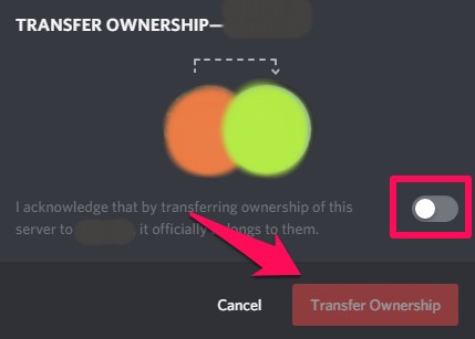 Transfer ownership of discord server