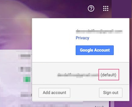 set as a default google account