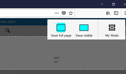 How to take a scrolling screenshot in firefox