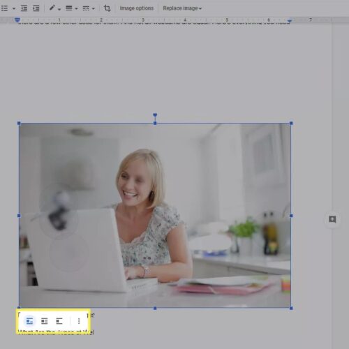 How to rotate an image in google docs using image options 