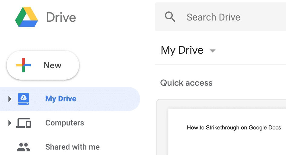 Sign in to your Google drive