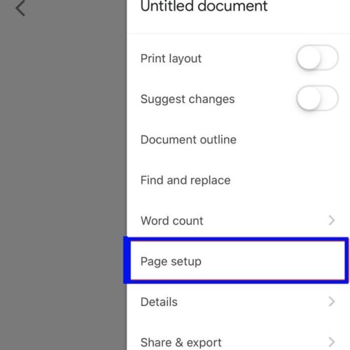 how to make Google Docs landscape on mobile