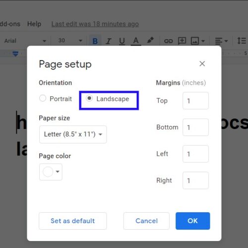 How to make Google Docs landscape (Quick guide)