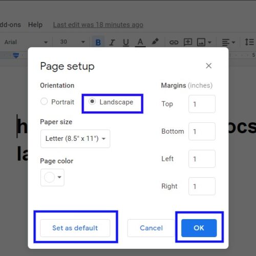 Google Docs Landscape