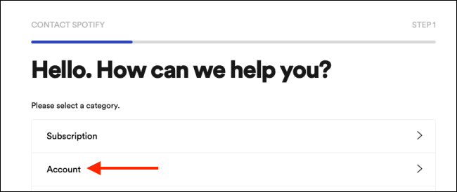Head to Spotify’s Contact customer Support page