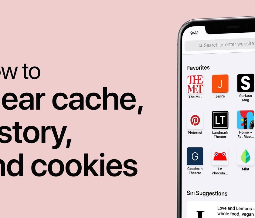 How to clear cache, history and cookies