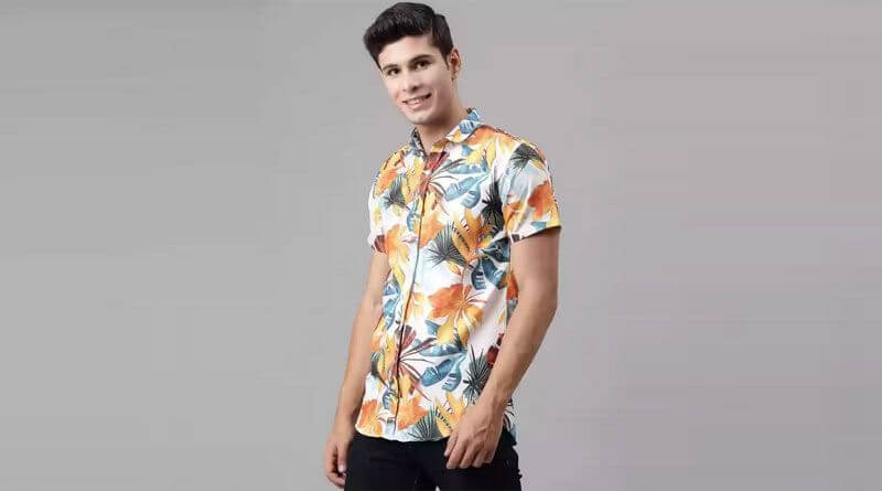 Thespark Shop Flower Style Casual Men Shirt