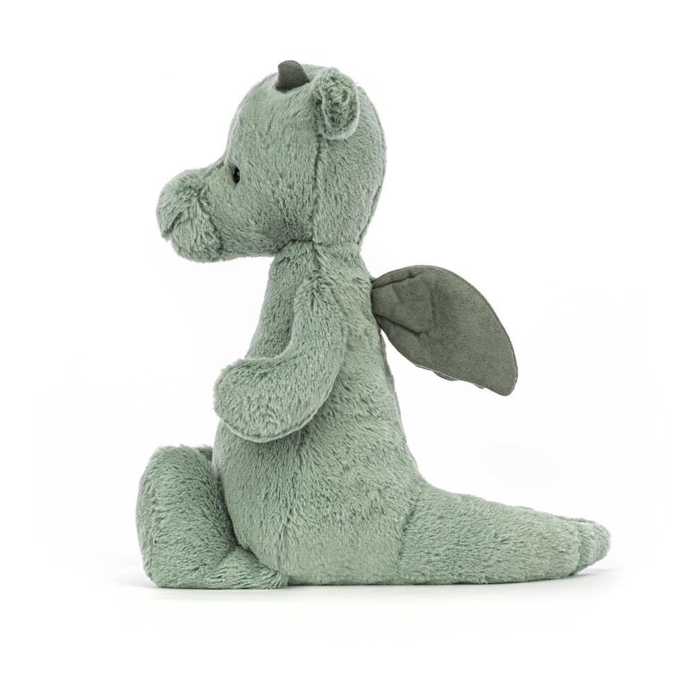 Jellycat Bashful Dragon side view with wings and tail