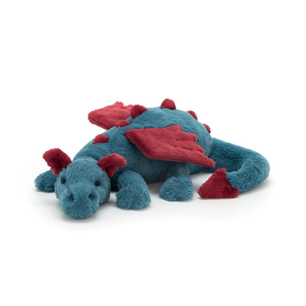 Jellycat Dexter Dragon blue and red plush toy